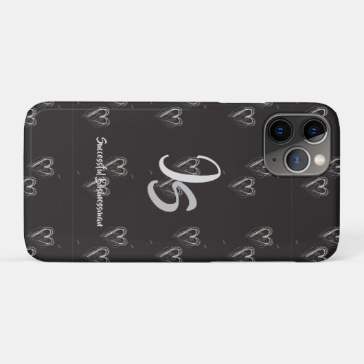 "Succesvolle zakenman" Personal Silver Monogram Case-Mate iPhone Case (Achterkant (horizontaal))