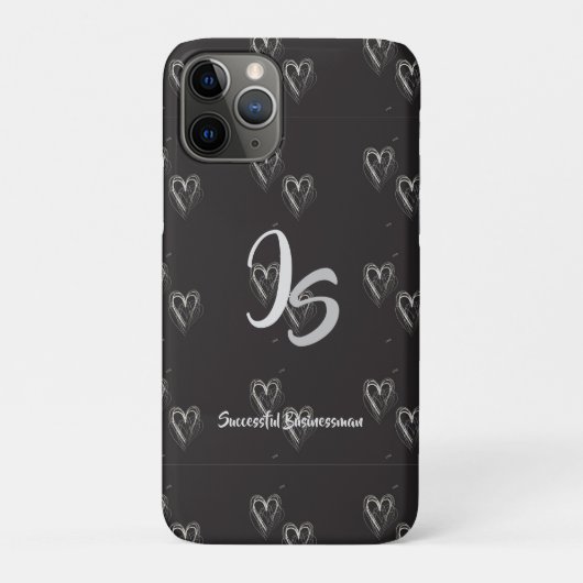 "Succesvolle zakenman" Personal Silver Monogram Case-Mate iPhone Case (Achterkant)