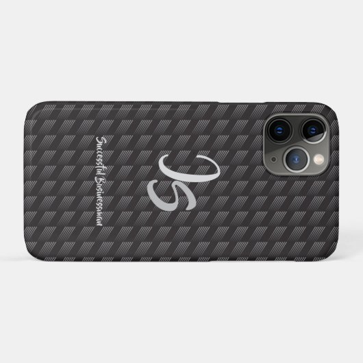 "Succesvolle zakenman" Personal Silver Monogram Case-Mate iPhone Case (Achterkant (horizontaal))