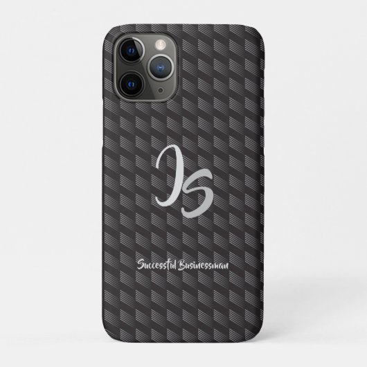 "Succesvolle zakenman" Personal Silver Monogram Case-Mate iPhone Case (Achterkant)