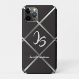"Succesvolle zakenman" Personal Silver Monogram Case-Mate iPhone Case