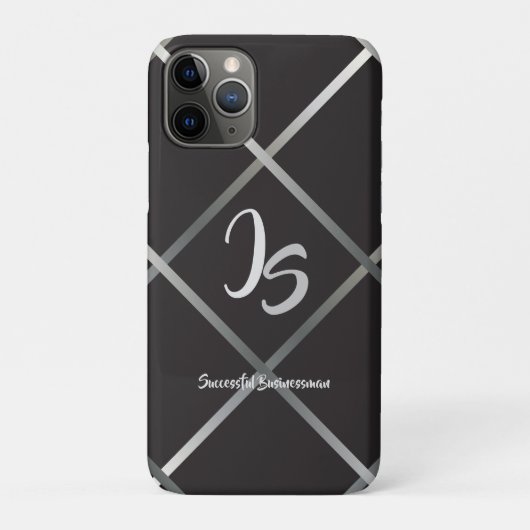 "Succesvolle zakenman" Personal Silver Monogram Case-Mate iPhone Case (Achterkant)