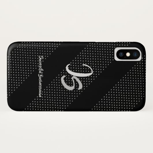 "Succesvolle zakenman" Personal Silver Monogram Case-Mate iPhone Case (Achterkant (horizontaal))