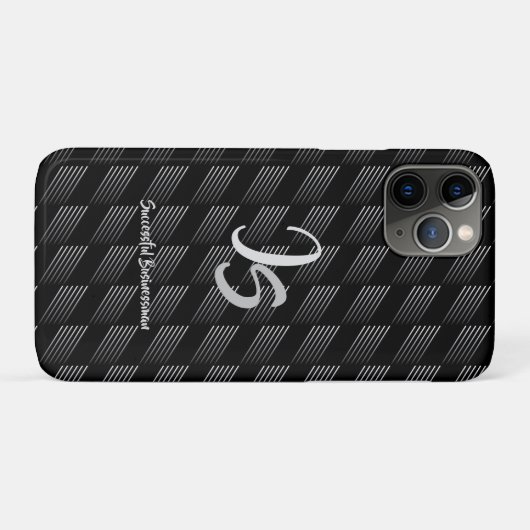 "Succesvolle zakenman" Personal Silver Monogram Case-Mate iPhone Case (Achterkant (horizontaal))