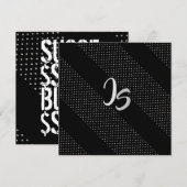 Succesvolle zakenman Personal Silver Monogram Kaart (Voorkant / Achterkant)