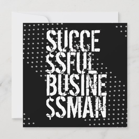 Succesvolle zakenman Personal Silver Monogram Kaart (Achterkant)