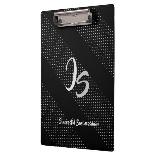 "Succesvolle zakenman" Personal Silver Monogram Klembord (Links)