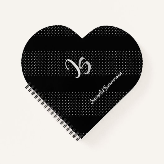 "Succesvolle zakenman" Personal Silver Monogram Notitieboek (Voorkant)