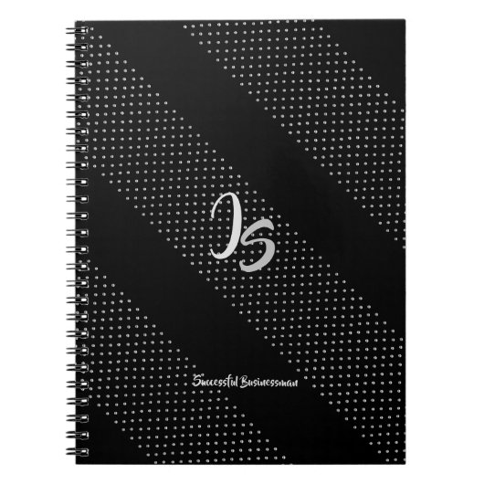 "Succesvolle zakenman" Personal Silver Monogram Notitieboek (Voorkant)