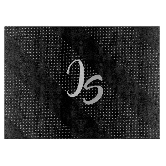 Succesvolle zakenman Personal Silver Monogram Snijplank (Voorkant)