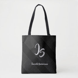 "Succesvolle zakenman" Personal Silver Monogram Tote Bag