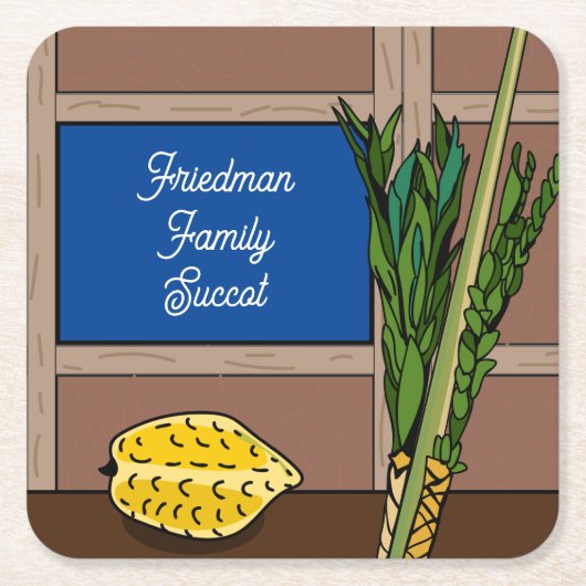 Succot gepersonaliseerde papieren Onderzetters (Voorkant)