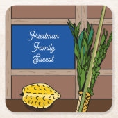 Succot papier Onderzetters gepersonaliseerd (Voorkant)