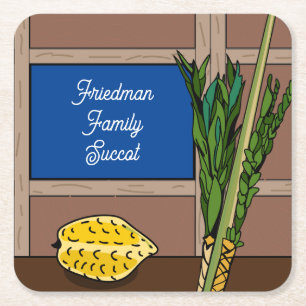 Succot papier Onderzetters gepersonaliseerd