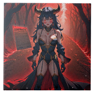 Succubus Contact bij Crossroads: Anime Lilin Demon Tegeltje