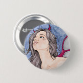Succubus-knop Ronde Button 5,7 Cm (Voorkant /achterkant)