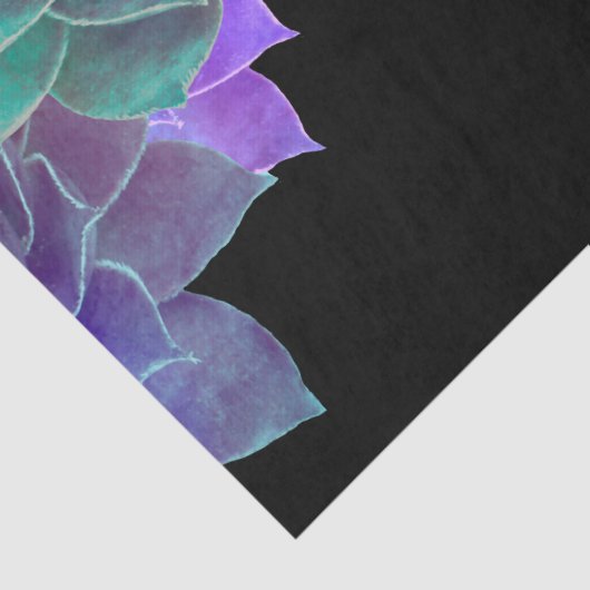 Succulair Waterverf zwart Paars groen ontwerp Tissuepapier (Detail)