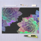 Succulair Waterverf zwart Paars groen ontwerp Tissuepapier (Craft)