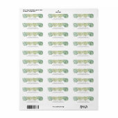 Succulators Botanical Green Wedding Return Address Etiket (Full Sheet)