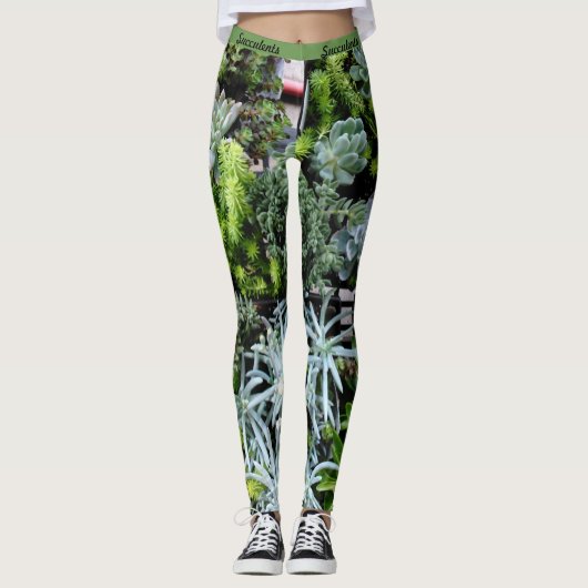Succulatuur Botanische Leggings Womens Jogging Yog (Voorkant)