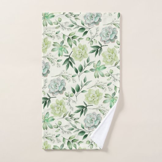 Succulatuur en groene lederen keukenset bad handdoek (Handdoek)