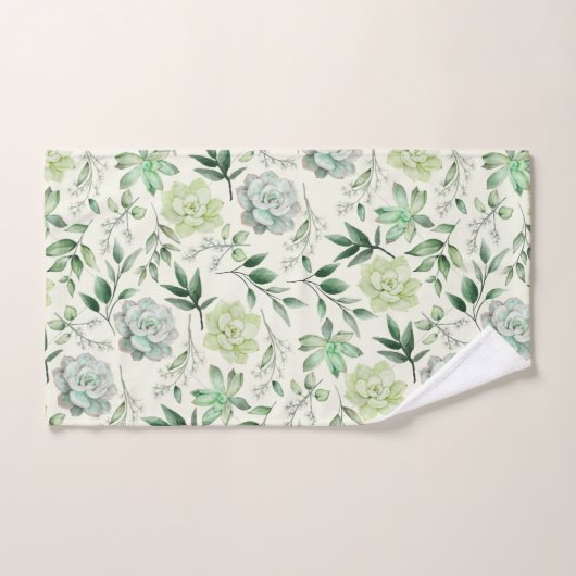 Succulatuur en groene lederen keukenset bad handdoek (Handdoek)