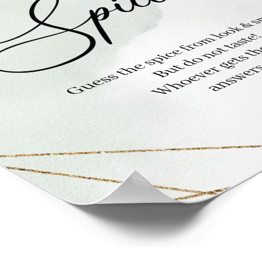 Succulatuur floral gold Name dat Spice game sign Poster (Hoek)