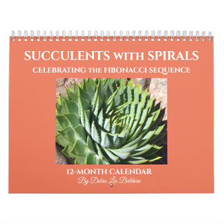 Succulatuur met Fibonacci-spiralen Kalender