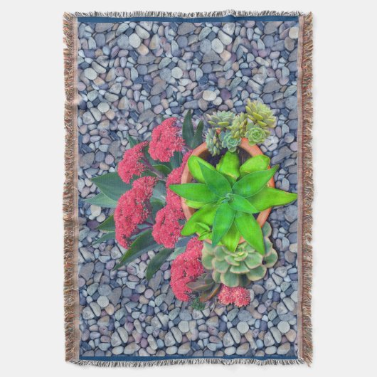 Succulatuur op een rivierbedding deken (Voorkant Verticaal)