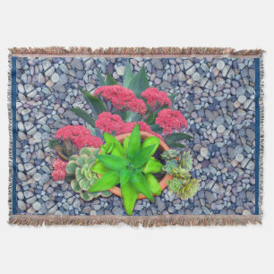 Succulatuur op een rivierbedding deken