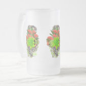 Succulatuur op tuinbouwkevers matglas bierpul (Voorkant links)