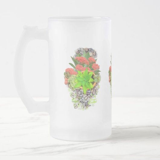 Succulatuur op tuinbouwkevers matglas bierpul (Links)