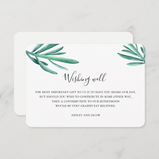 Succulen die het goed wenst. Zomer bruiloft. Kaart (Voorkant / Achterkant)