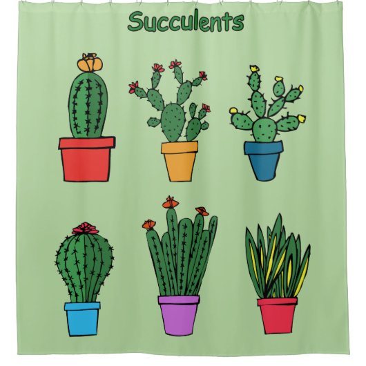 Succulent #1 douchegordijn (Voorkant)