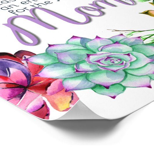 Succulent Adres en Envelopteken | BABY SHOWER Poster (Hoek)