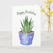 Succulent afgebroken in poladot kaart (Gele Bloem)