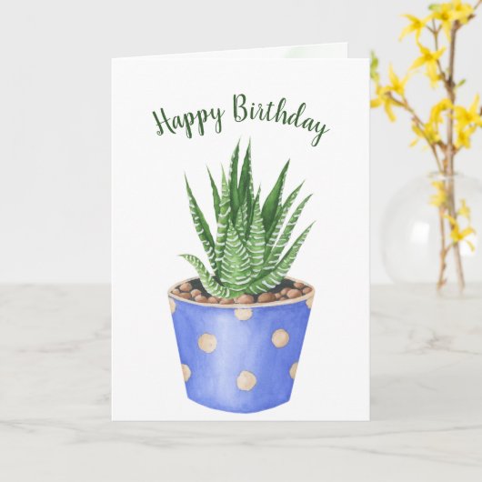 Succulent afgebroken in poladot kaart (Gele Bloem)