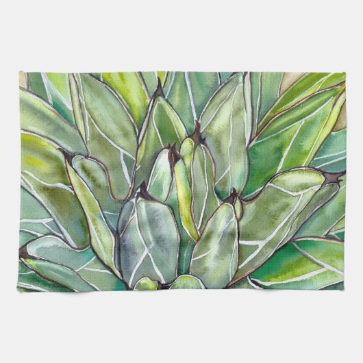 Succulent Agave Kitchen Towel Theedoek (Horizontaal)