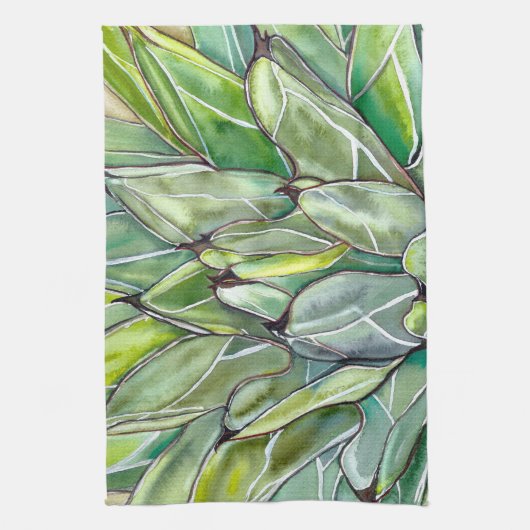Succulent Agave Kitchen Towel Theedoek (Verticaal)