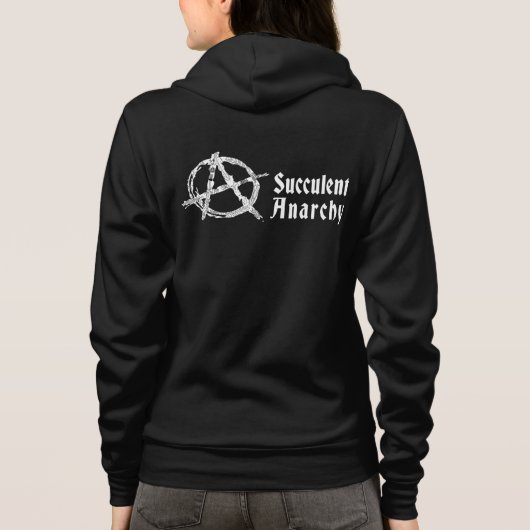 Succulent Anarchy Women's Black Hoodie (Achterkant)