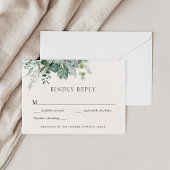 Succulent and Eucalyptus Wedding Greenery Response Kaart