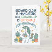 Succulent and Plant Lover Happy Birthday Kaart (Gele Bloem)