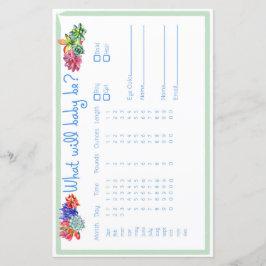 Succulent Baby Predictor Baby shower