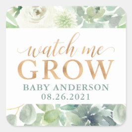 Succulent Baby shower Bekijk me Grow Favor Label