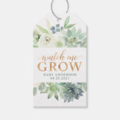 Succulent Baby shower Bekijk me Grow Favor Label Cadeaulabel (Voorkant)