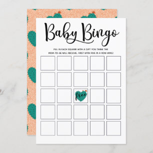 Succulent Baby shower Bingo Kaart