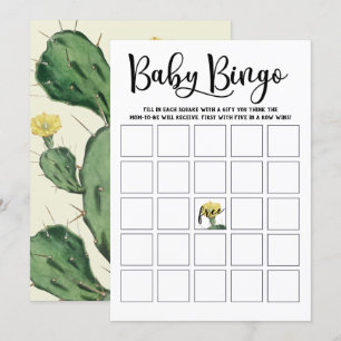 Succulent Baby shower Bingo Kaart