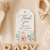 Succulent Baby shower Dank u | bloemencactus Cadeaulabel