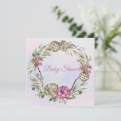Succulent Baby shower Feestdagenkaart (Staand voorkant)