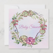 Succulent Baby shower Feestdagenkaart (Voorkant)